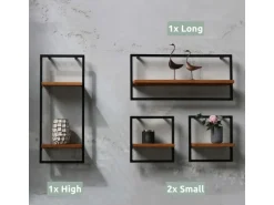 holz4home 4 Teiliges Wandregale in Schwarz Gerahmt von holz4home Natur ohne Baumkante