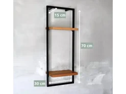 holz4home 4 Teiliges Wandregale in Schwarz Gerahmt von holz4home Natur ohne Baumkante