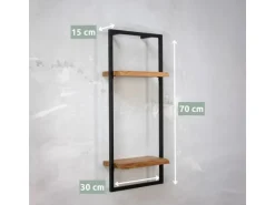 holz4home 4 Teiliges Wandregale in Schwarz Gerahmt von holz4home Natur mit Baumkante