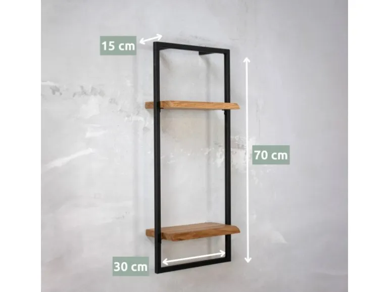 holz4home 4 Teiliges Wandregale in Schwarz Gerahmt von holz4home Natur mit Baumkante