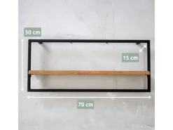 holz4home 4 Teiliges Wandregale in Schwarz Gerahmt von holz4home Natur mit Baumkante