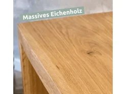 holz4home Massivholz Hocker Bank aus Eiche mit Baumkante S