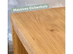 holz4home Massivholz Hocker Bank aus Eiche mit Baumkante XL