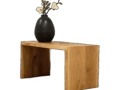 holz4home Massivholz Hocker Bank aus Eiche mit Baumkante M