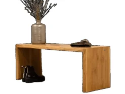 holz4home Massivholz Hocker Bank aus Eiche mit Baumkante L