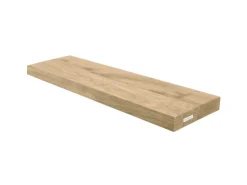 holz4home Schwebendes Wandregal aus Eiche 70cm Ohne Baumkante Hellgrau