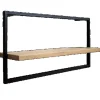 holz4home Wandregal Long in Schwarz Gerahmt von holz4home Hellgrau ohne Baumkante