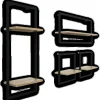 holz4home Wandregal mit Rahmen MDF Sonoma 4 Teiliges Set