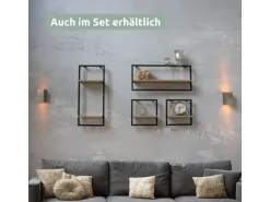 holz4home Wandregal mit Rahmen MDF Sonoma Long