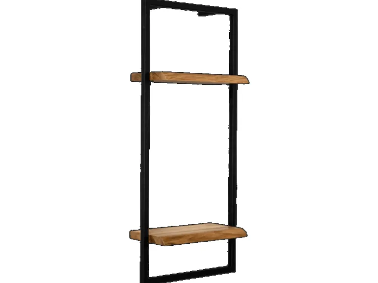 holz4home Wandregal High in Schwarz Gerahmt von holz4home Natur mit Baumkante