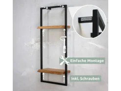 holz4home Wandregal High in Schwarz Gerahmt von holz4home Natur mit Baumkante