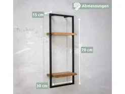 holz4home Wandregal High in Schwarz Gerahmt von holz4home Natur mit Baumkante