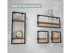 holz4home Wandregal High in Schwarz Gerahmt von holz4home Natur mit Baumkante