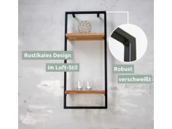 holz4home Wandregal High in Schwarz Gerahmt von holz4home Natur mit Baumkante
