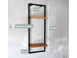 holz4home Wandregal High in Schwarz Gerahmt von holz4home Natur ohne Baumkante