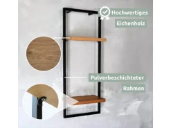 holz4home Wandregal High in Schwarz Gerahmt von holz4home Natur ohne Baumkante