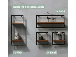 holz4home Wandregal High in Schwarz Gerahmt von holz4home Natur ohne Baumkante