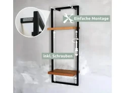 holz4home Wandregal High in Schwarz Gerahmt von holz4home Natur ohne Baumkante