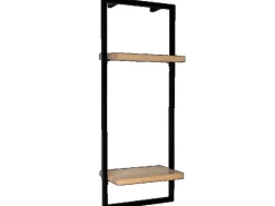 holz4home Wandregal High in Schwarz Gerahmt von holz4home Hellgrau ohne Baumkante