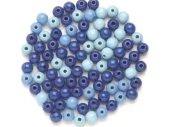 Holzperle Ø 15 mm, 14 Stück Blau-Mix FSC®