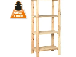 Holz-Schwerlast-Schraubregal FSC® 174 cm x 80 cm x 50 cm Naur