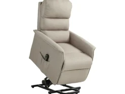 HOMCOM Aufstehsessel Polyester Stahl Beige 66L x 90B x 96H cm