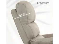 HOMCOM Aufstehsessel Polyester Stahl Beige 66L x 90B x 96H cm