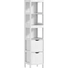 HOMCOM Badezimmerschrank Spanplatte MDF Weiß 30L x 30B x 141,2H cm