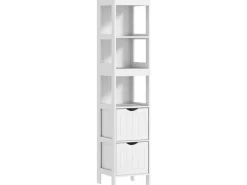 HOMCOM Badezimmerschrank Spanplatte MDF Weiß 30L x 30B x 141,2H cm