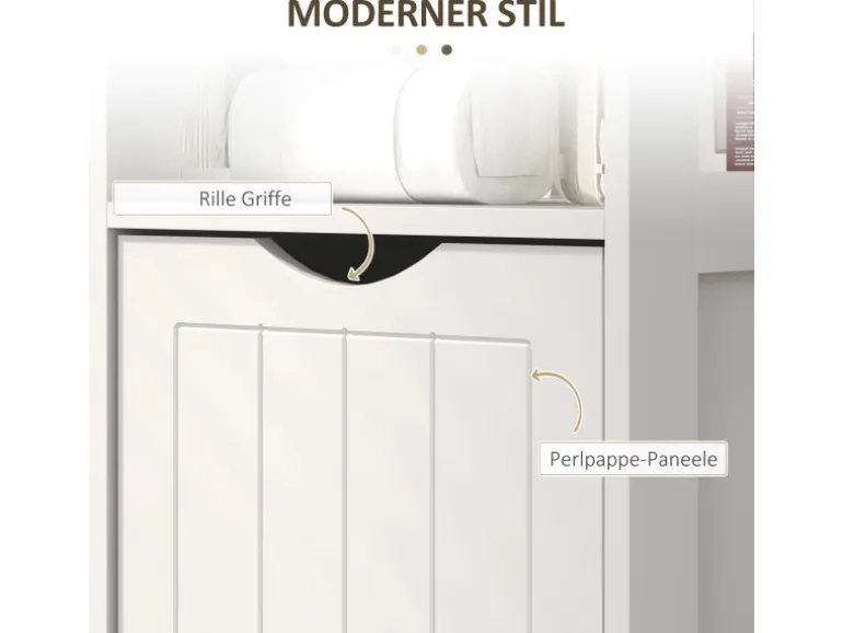 HOMCOM Badezimmerschrank Spanplatte MDF Weiß 30L x 30B x 141,2H cm