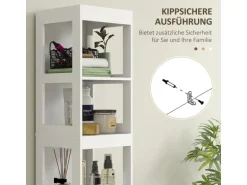 HOMCOM Badezimmerschrank Spanplatte MDF Weiß 30L x 30B x 141,2H cm