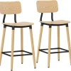 HOMCOM Barhocker 2er Set Barstuhl für Küche Wohnzimmer Esszimmer