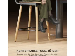HOMCOM Barhocker 2er Set Barstuhl für Küche Wohnzimmer Esszimmer
