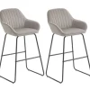HOMCOM Barhocker 2er Set Gepolstert Barstuhl für Küche Wohnzimmer Grau