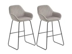 HOMCOM Barhocker 2er Set Gepolstert Barstuhl für Küche Wohnzimmer Grau