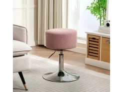 HOMCOM Barhocker Gepolstert Barstuhl für Küche Wohnzimmer Esszimmer Rosa