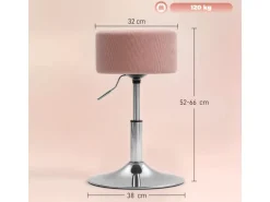 HOMCOM Barhocker Gepolstert Barstuhl für Küche Wohnzimmer Esszimmer Rosa