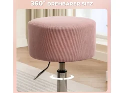 HOMCOM Barhocker Gepolstert Barstuhl für Küche Wohnzimmer Esszimmer Rosa