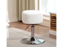 HOMCOM Barhocker Gepolstert mit Metallgestell für Küche Wohnzimmer Weiß