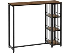 HOMCOM Bartisch mit Holzoptik Spanplatte Stahl Braun 120L x 40B x 105H cm