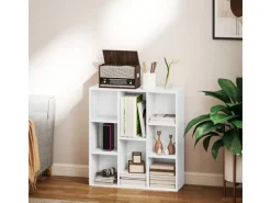 HOMCOM Bücherregal Standregal mit 8 Ebenen Aufbewahrungsregal