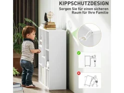 HOMCOM Bücherregal Standregal mit 8 Ebenen Aufbewahrungsregal