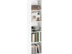 HOMCOM Bücherregal Standregal mit 5 Ebenen Aufbewahrungsregal
