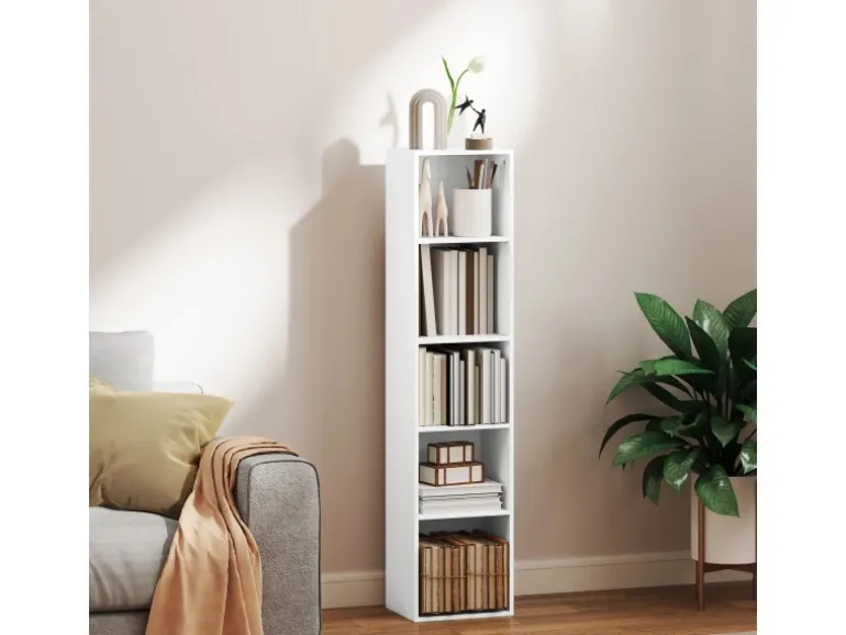 HOMCOM Bücherregal Standregal mit 5 Ebenen Aufbewahrungsregal