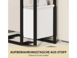 HOMCOM Beistelltisch MDF Stahl 46L x 25B x 62,5H cm Rustikal-Braun