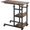 HOMCOM Beistelltisch mit Rollen Höhenverstellbar 80x40x72-82 cm