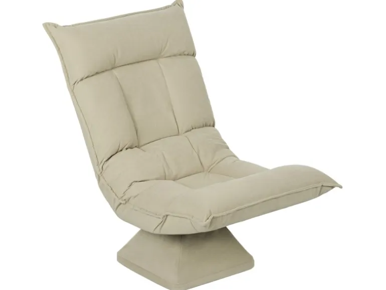 HOMCOM Bodenstuhl 360° Drehbar Bodensessel mit 5-Fach 70L x 62B x 95H cm Beige