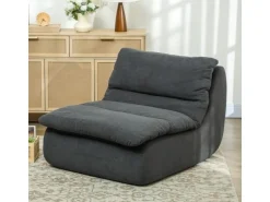 HOMCOM Bodenstuhl mit Einteiligem für Zuhause Büro 103L x 82B x 75H cm Grau