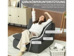 HOMCOM Bodenstuhl mit Einteiligem für Zuhause Büro 103L x 82B x 75H cm Grau
