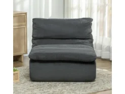 HOMCOM Bodenstuhl mit Einteiligem für Zuhause Büro 103L x 82B x 75H cm Grau